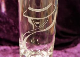 Glas mit Motiv Frau & Hut