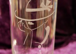 Glas mit Motiv Frau & Hut