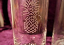 Glas mit Motiv Ananas